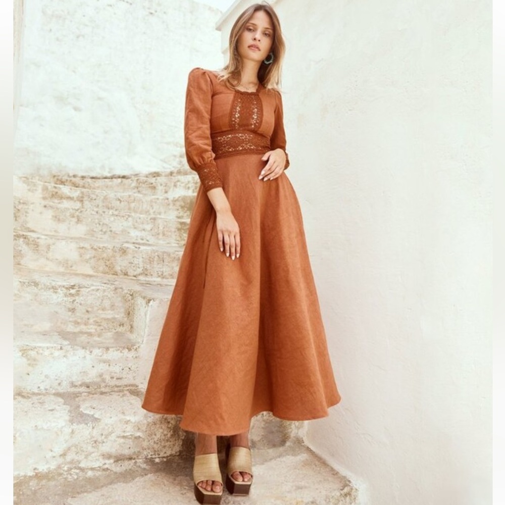 NWT Eddy Mary Linen Maxi Dress - Picture 4 of 14